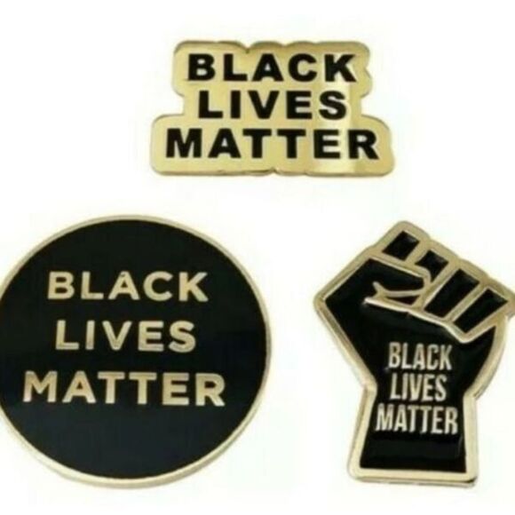 Black Lives Matter Trio Enamel gold Pin - Picture 7 of 8